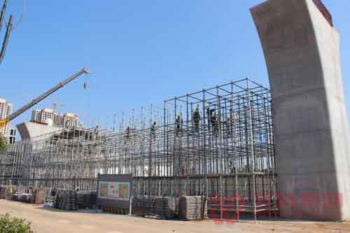 盤扣腳手架在長沙磁懸浮鐵路工程建設的應用